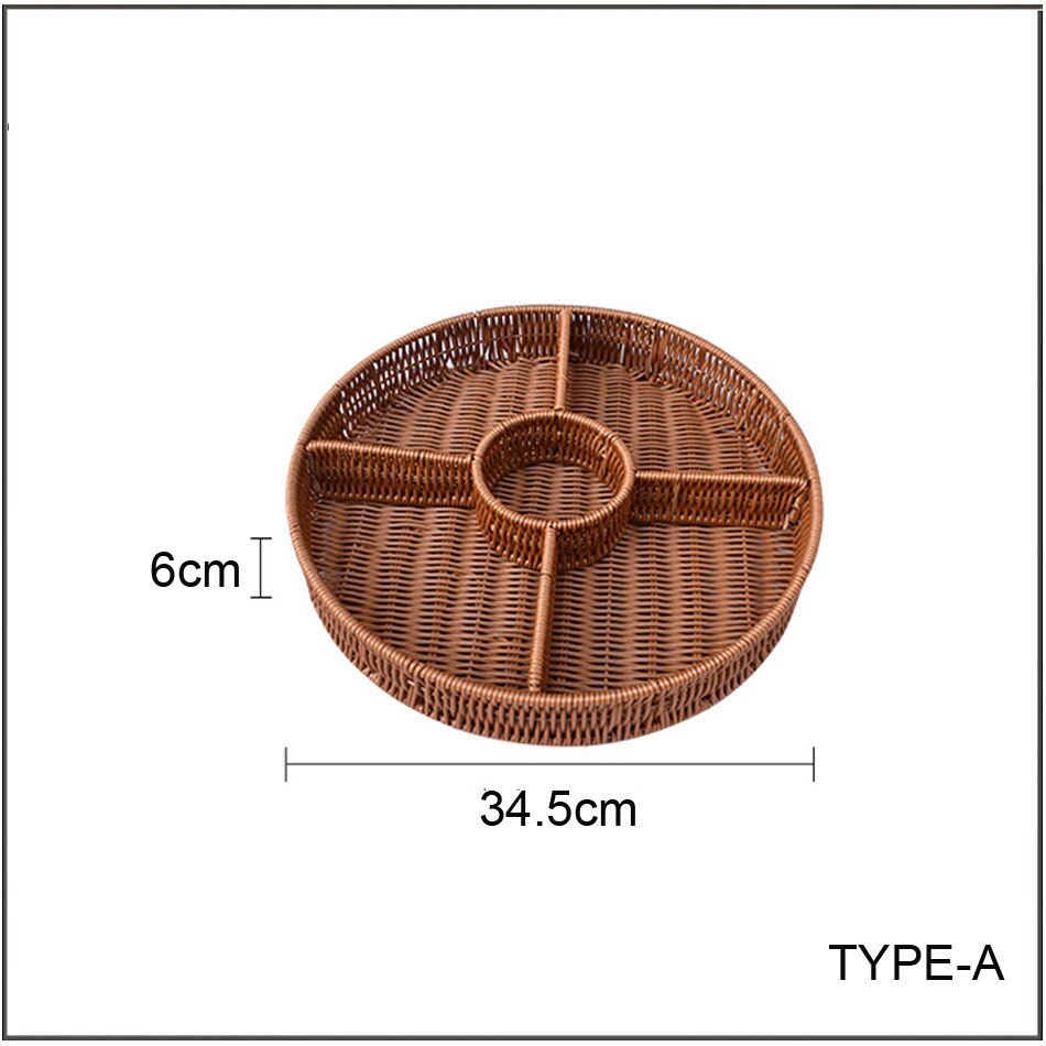 PE imitation rattan basket snack split basket bread basket supermarket display basket fruit and vegetable candy storage basket