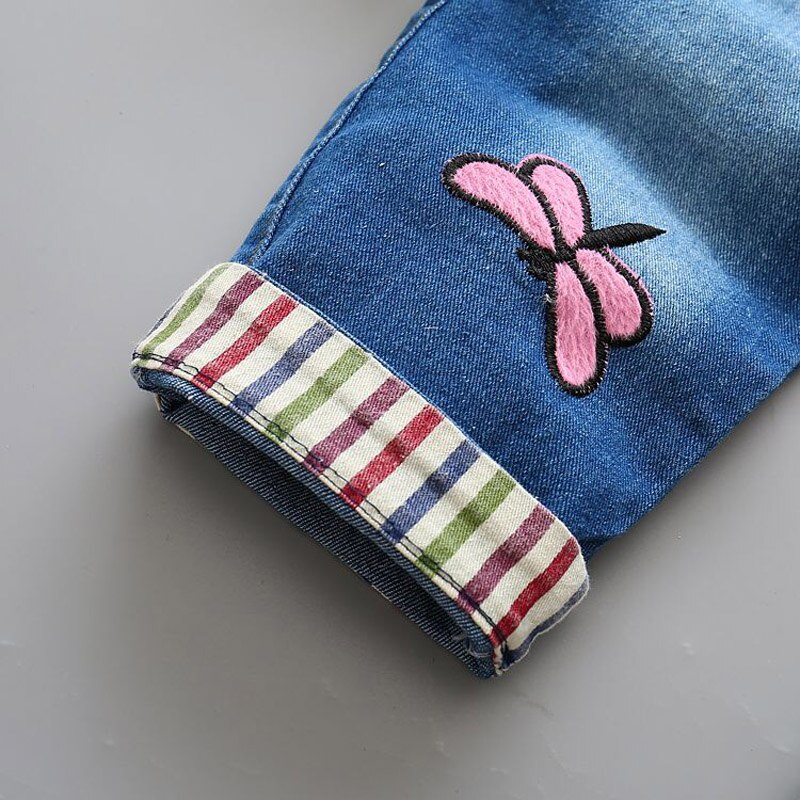 NYSRFZ en najaar Baby Bib Pant Kid Jongens Meisjes Denim Overalls dragonfly patroon Broek Kids Rompertjes