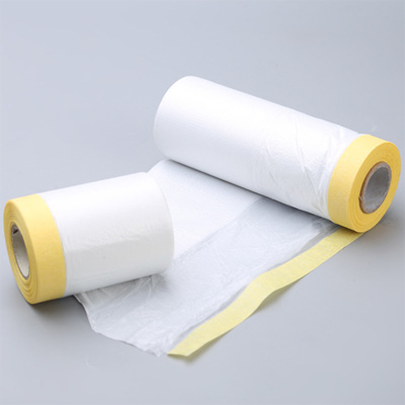 Voorgekleurde Automotive Masking Film Voor Autovlading Verfbescherming Die Spuitpapier Masking Plastic Tape Thuis stoffilm