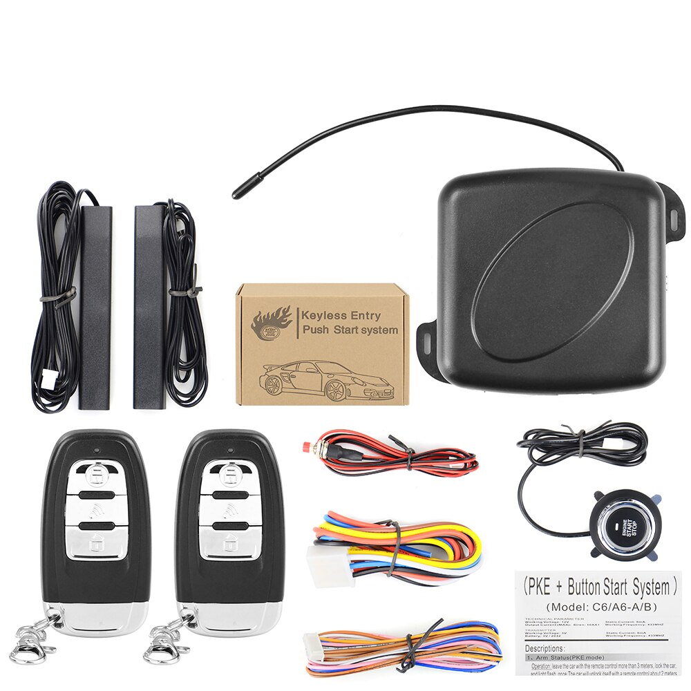 12V Car Start Stop Button Engine Push Start Button Alarm Lock Keyless System Door Push Button Tactile Buttons -theft