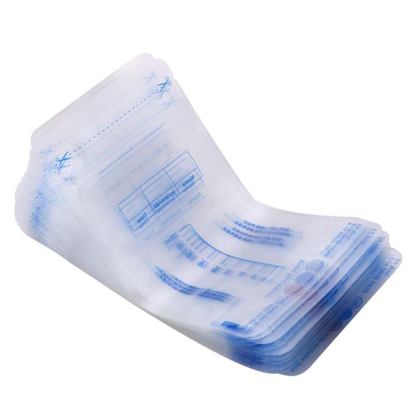 10 Uds. Bolsas de congelador de leche de 250 ml, bolsa de almacenamiento de alimentos para bebés, bolsa de almacenamiento de leche, bolsa de mantenimiento de leche fresca, bolsa de alimentación segura para bebés