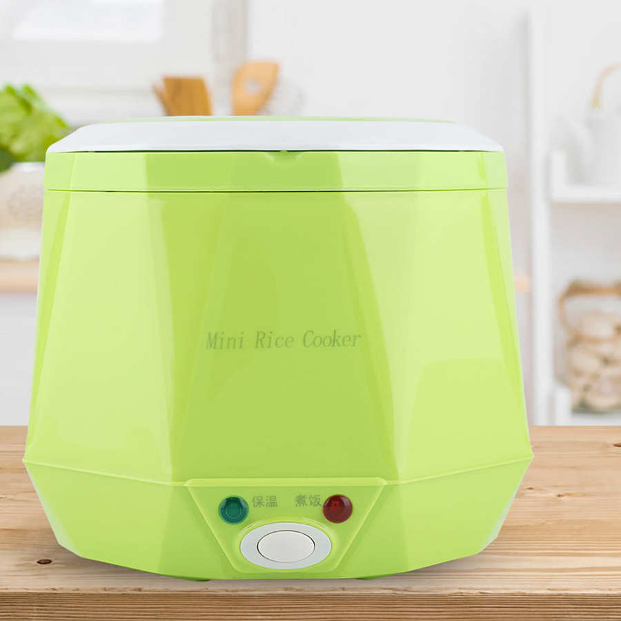 Mini Rice Cooker 1.3L Electric Heating Lunch Box Portable Thermostat Food Steamer Multi Electric Cooker For Car Truck 12/24V