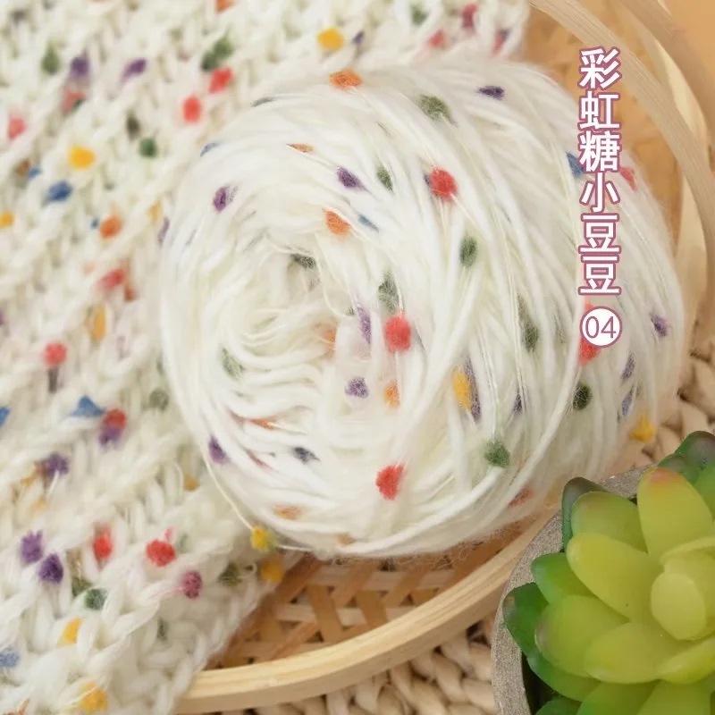 Hilo de lana de punto arcoíris, 50g, tejido a mano, Mohair, hilo de ganchillo, hilo de punto grueso, bufanda DIY, suéter, línea de sombrero blanet, 1 ud.: Multicolor