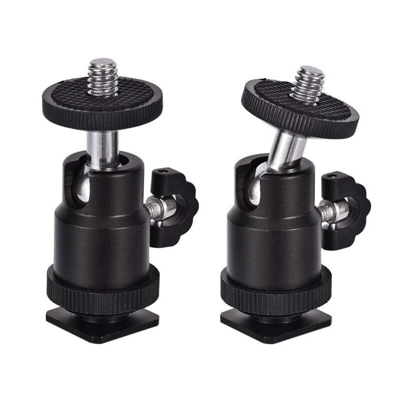1x camera l-beugelbevestiging videogrip l-beugel dubbele flitser cold shoe-bevestiging 1/4 inch statiefschroef & 2- pack met schoenbevestiging ada