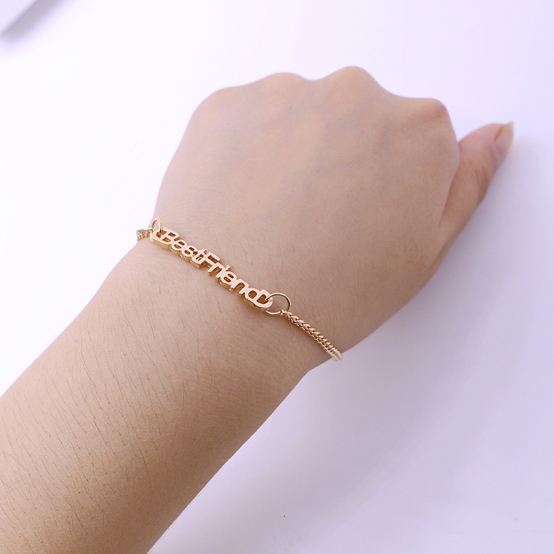 Beste Vrienden Armbanden Voor Vrouwen Meisjes Enamel Hollow Belettering Bangles Bff Vriendschap Voor Altijd Sieraden Pulseras