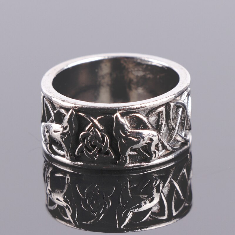 Classic Mannen Ring Vintage Rvs Wolf Geweven Ring Accessoires Sieraden Voor Mannelijke Vriend Party Beste