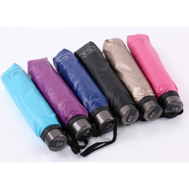 YADA Pure Rhinoceros Star Inside 3-Folding Umbrella Women Man UV Rainproof Umbrella Parasol Rain Sun Light Umbrellas YD200295