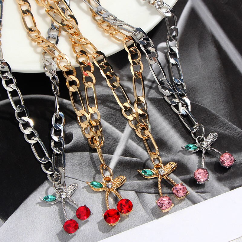 Bare føl 2 stk/sæt søde kirsebær ankelkæder armbånd til kvinder multicolor krystal ankellænke sommer til fods barfodet sandaler smykker