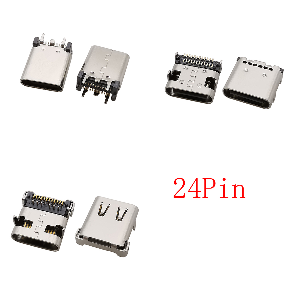 Connecteur USB Type C femelle, 2/6/16/24 broches, prise SMD SMT type-c, Port de chargement pour le soudage de PCB, adaptateur de réparation, bricolage, 10 pièces