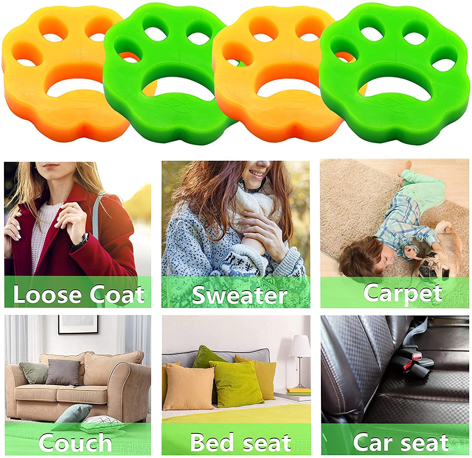 2/4pc Reusable Cleaning Laundry Catcher Pet Hair Catcher Cat Dog Fur Lint Hair Remover Clothes Dryer Washing Machine Accessories