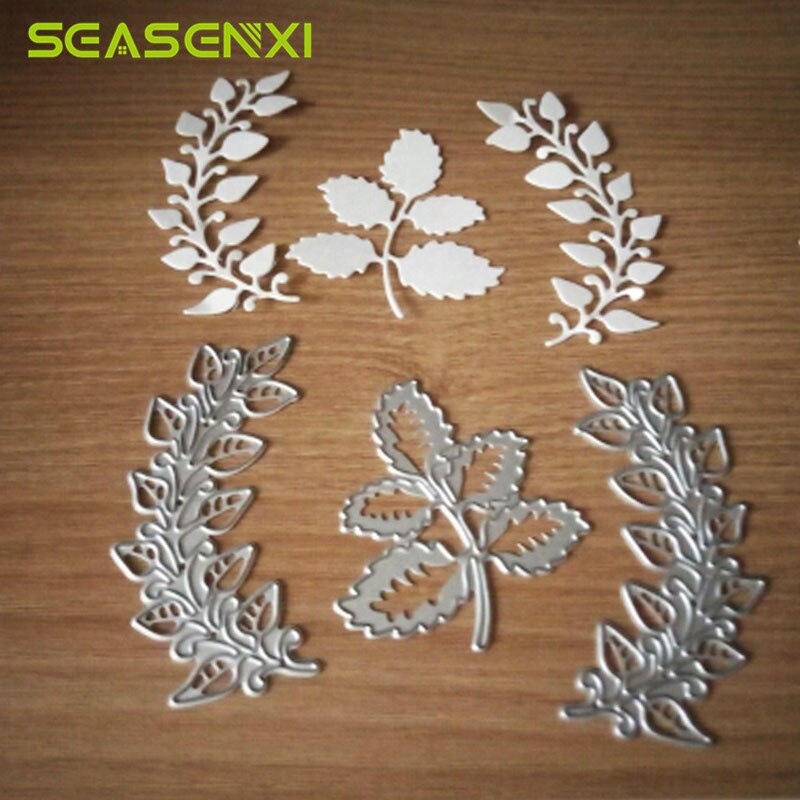Green Leaves Metal Cutting Dies Stencils For DIY Scrapbooking Photo Album Die Cuts Decorative Embossing Paper Cards Crafts Tools: 4