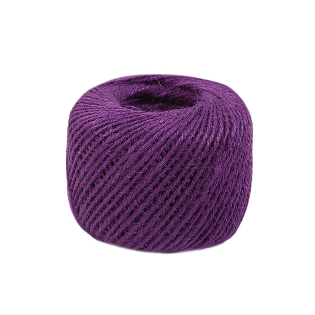 50 M/rouleau Jute ficelle naturel Sisal 2mm étiquettes rustiques envelopper mariage décoration artisanat corde corde cordon événements emballage: Dark Purple