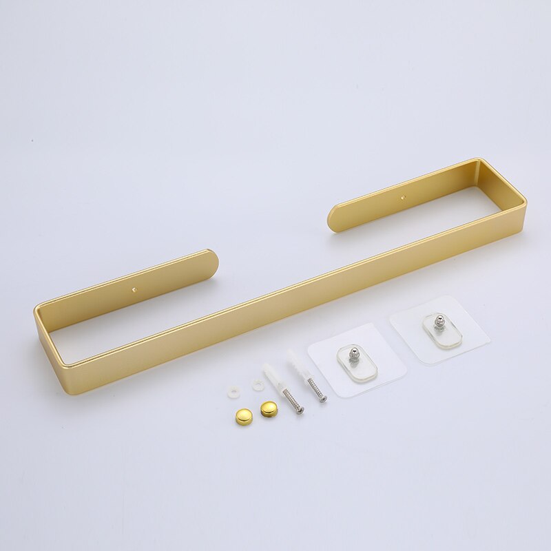 Geborsteld Goud Badkamer Hardware Set Gewaad Haak Handdoek Bar Toiletrolhouder Bad Badkamer Accessoires