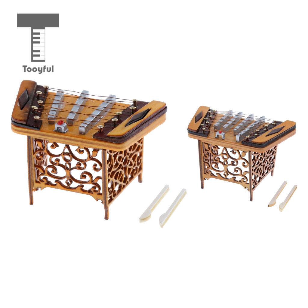 Mini Miniatuur Yangqin Dulcimer Muziekinstrument Model Voor Kinderen Kids Christmas