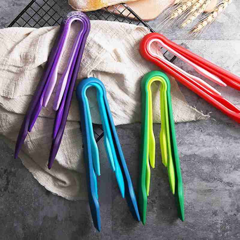 Juego de 3 pinzas de plástico para comida de grado alimenticio, utensilios para Buffet de ensaladas, pinzas para pasteles, pinzas para pan y cocina, barbacoa E3J1