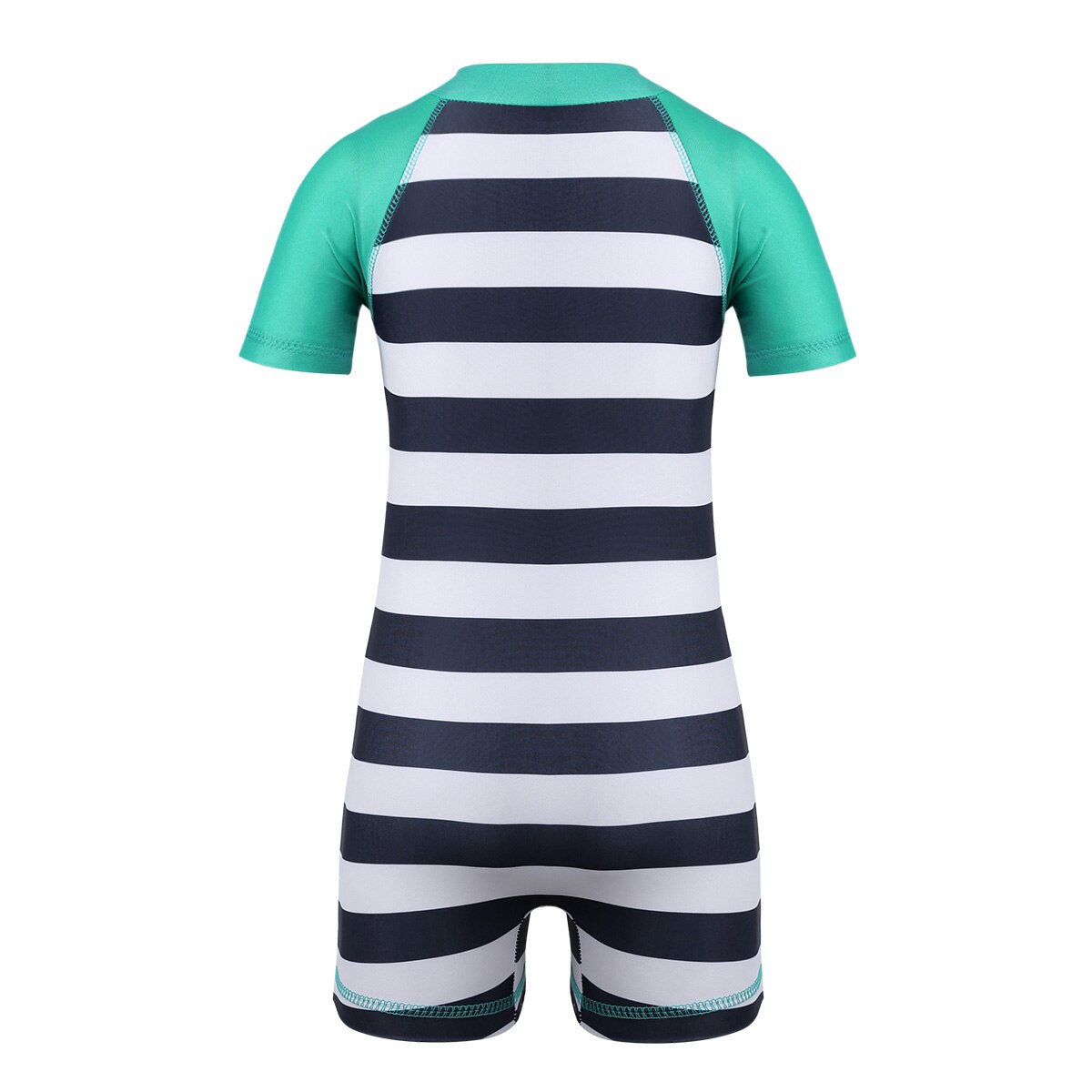 Maillot de bain à manches courtes pour bébés garçons et filles, une pièce, rayé, fermeture éclair, vêtements de plage, UV UPF 50 +, protection contre l'éruption cutanée