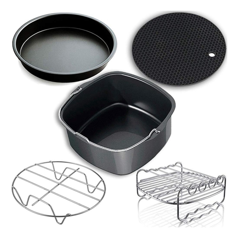 Top air fryer tarvikkeet, ilman rasvakeitin tarvikkeet ja ilma rasvakeittimen tarvikkeet sopivat kaikkiin 3.7qt-5.3qt-5.8qt, setti  of 5-7 tuuman