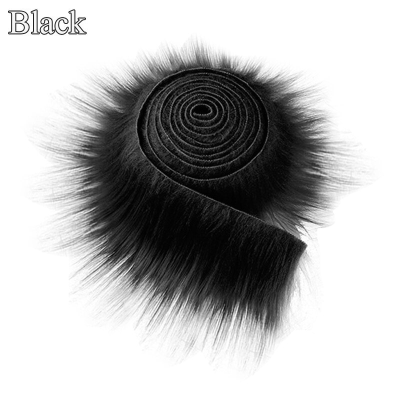 1.5M Faux Fur Collar Faux Fur Trim Hoodie Trim Made Fur For Hood Collar Shawl Down Coat Shoes And Hats Accessories Diy Home Deco: black