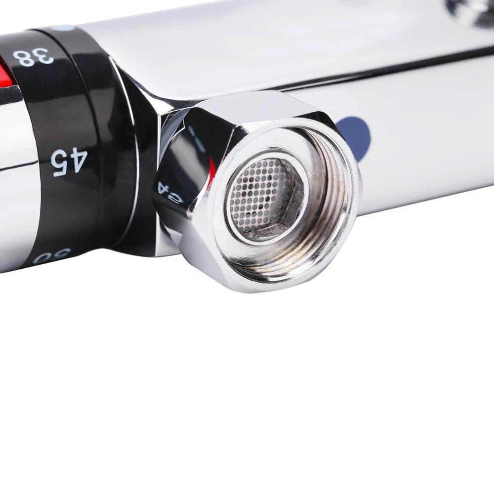 Modern Chrome Thermostatic Shower Mixer Bar Replacement Valve Outlet Home Bathroom Accessory