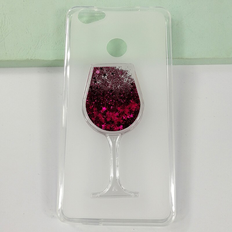 Quicksand Rhinestone Rode Wijn Glas Patroon Beschermhoes Voor Dexp Ixion MS255 Cover Soft Tpu Siliconen Back Cover