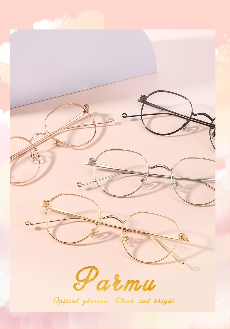 MUZZ B Titanium Women Men Eyeglasses Frames Myopia Hyperopia Prescription Eyewear Frames In The Mood GM Alloy Eyeglasses