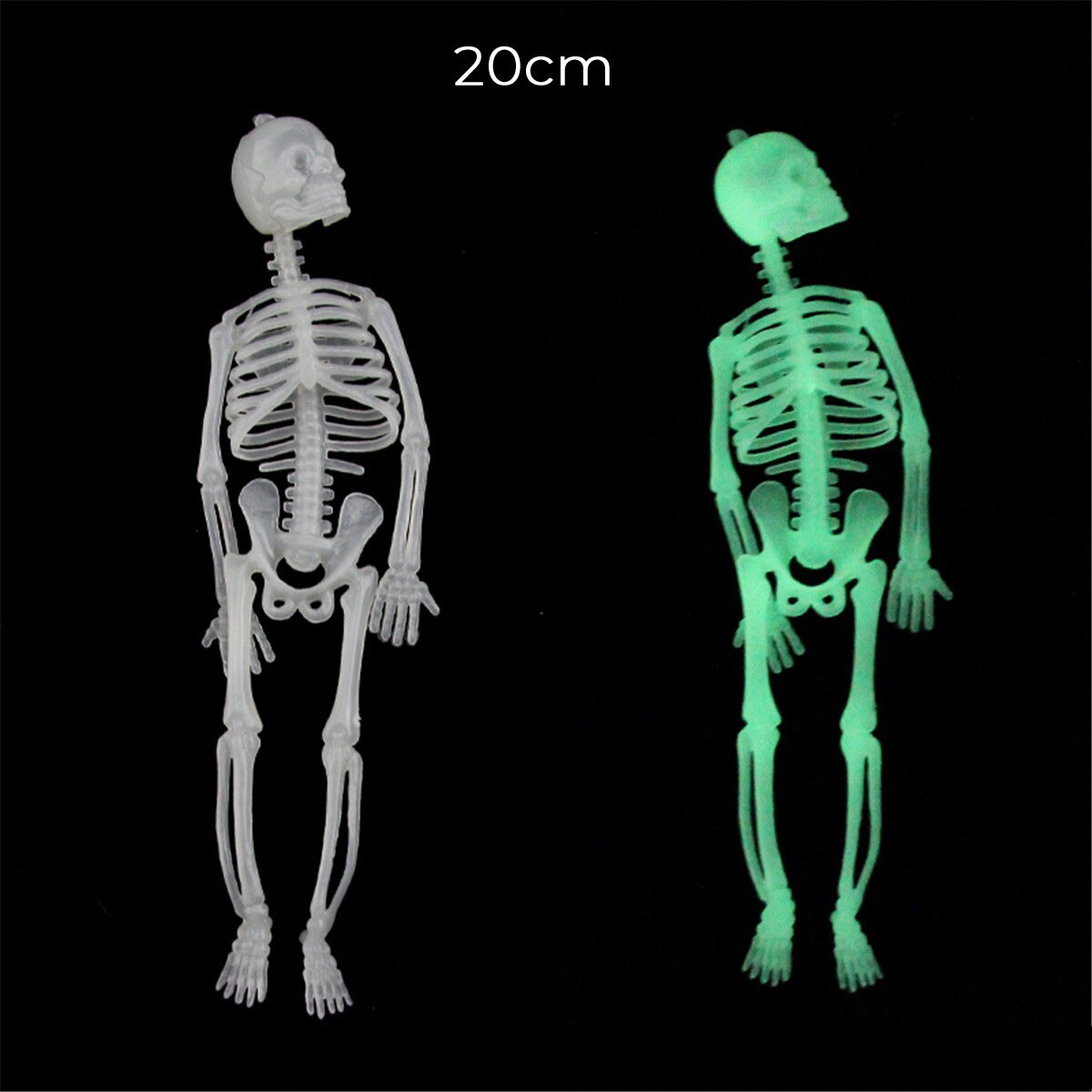 150cm/90cm/30cm/20cm halloween prop menneskelige skelet lysende kraniet krop model fest festival dekoration halloween legetøj