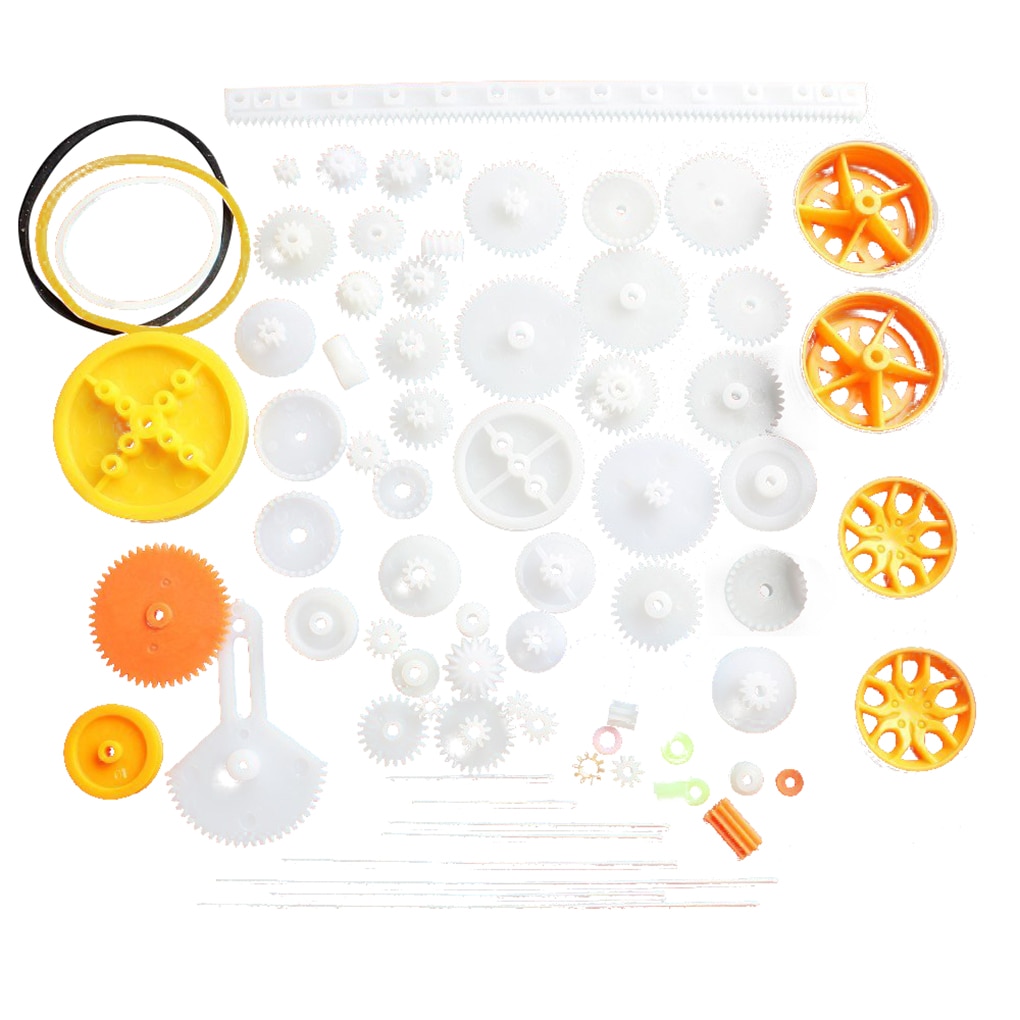 Jeu d'engrenages en plastique, divers types d'engrenages d'emballage pour jouets automobiles, engrenages de moteur, essieu à vis sans fin, bagues de courroie