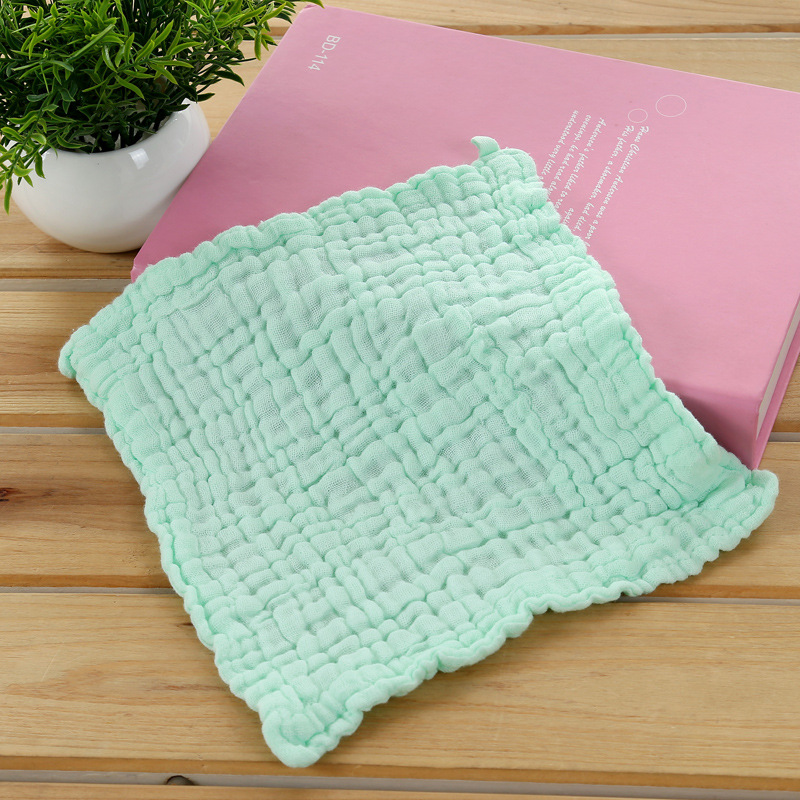 Six layers of gauze cotton square towel Children towel Fold a handkerchief Plain printed saliva towel: 5