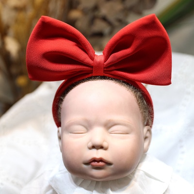 Red Bow Headband for girl Solid Color Knot Bow Hairband Big Bow Headband Accessories Hair Bow Hoop Girls
