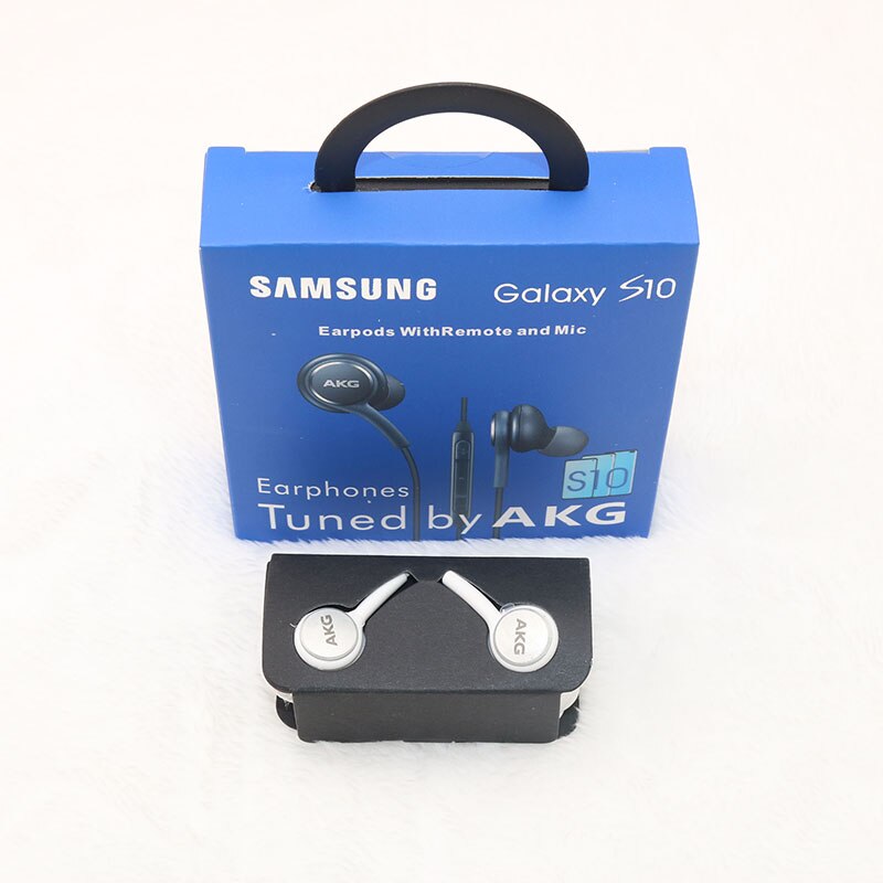 AKG IG955 Samsung Earphones 3.5mm In-ear with Microphone Wire Headset for huawei Samsung Galaxy s10 s9 s8 S7 S6 S5 S4 smartphone: White X Blue Box