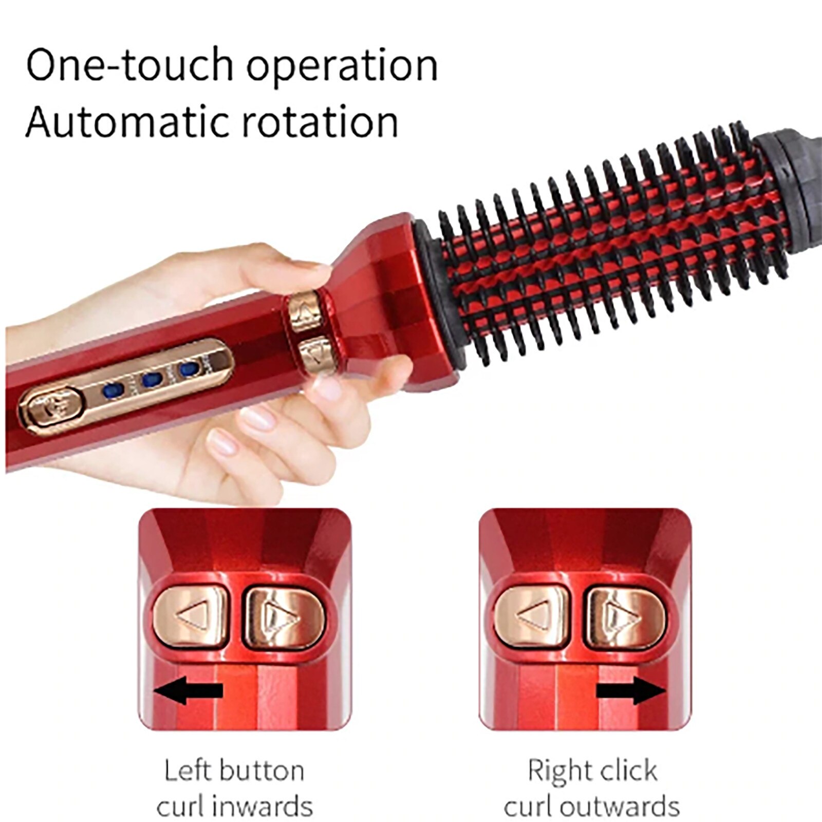 2 In 1 Hair Dryer Brush Automatic Rotating Roller Air Styler Rotating Brush Styler Comb Curling Iron#g30