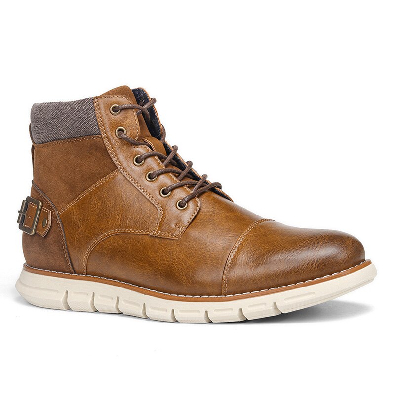Botas de hombres nuevos botines de otoño vogue vintage cómodas botas de piel de de: 9
