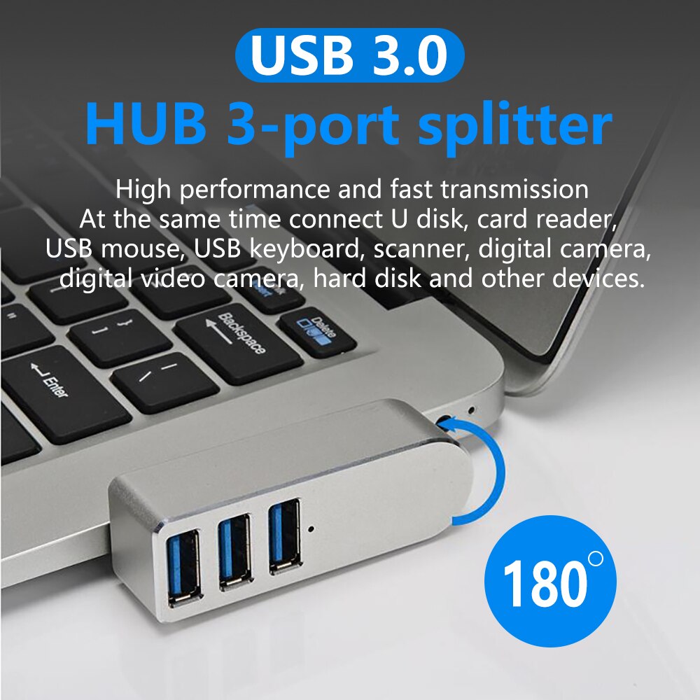 Aluminum alloy USB3.0 HUB splitter usb hub hub 3 ports usb 3.0 mini hub