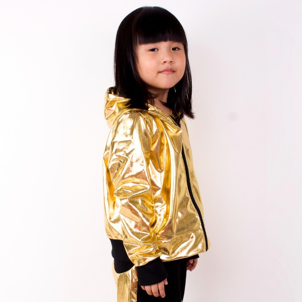 Heroprose piger drenge guld jazz hip hop dans konkurrence frakke kid tøj fest dans scene forestilling jakke