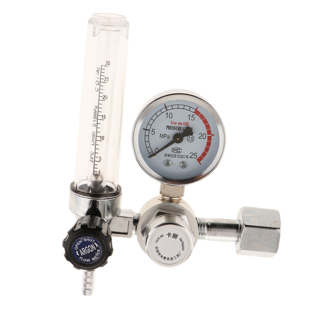 Argon Regulator With Flowmeter TIG MIG Welding CO2 Regulator - 0 to 25 MPA Pressure Gauge