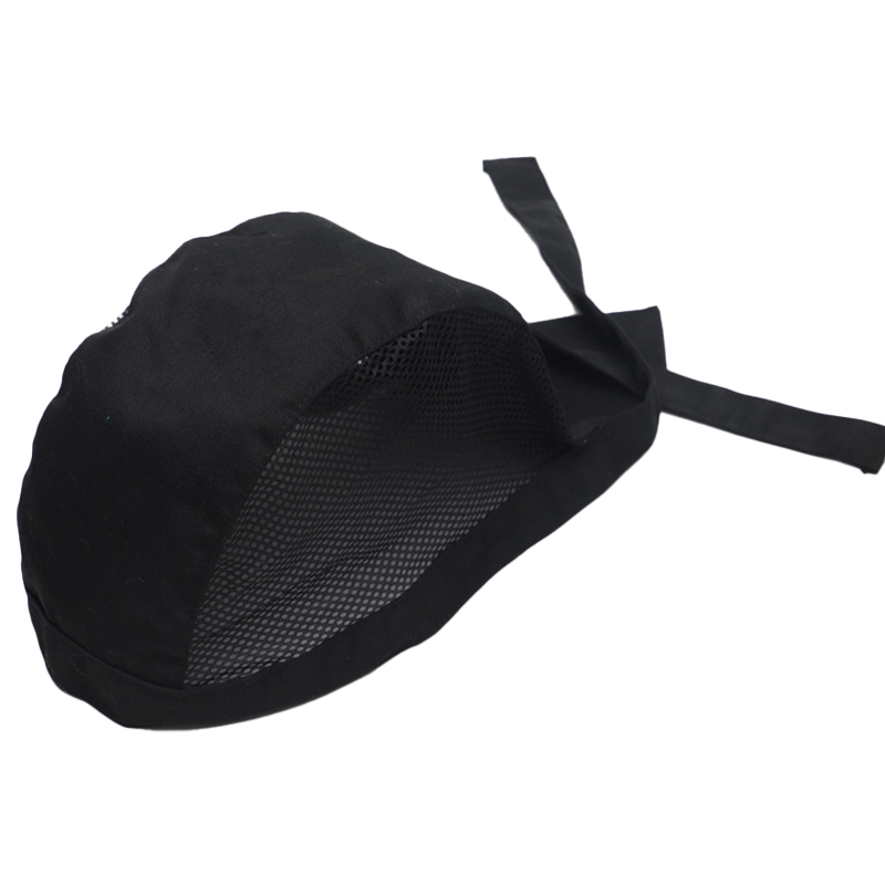 Casquette d'uniforme de serveur de Chef de Service de restauration en maille respirante, chapeau de travail de cuisine, boulangerie, barbecue, Restaurant, cuisinier, pour hommes et femmes: Black