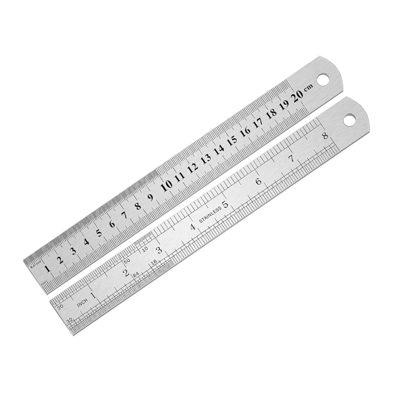 Stalen liniaal Roestvrijstalen liniaal 6 in-20 inch liniaal Stalen liniaal Stalen liniaal 40 cm IJzeren liniaal Stijve liniaal: Rood
