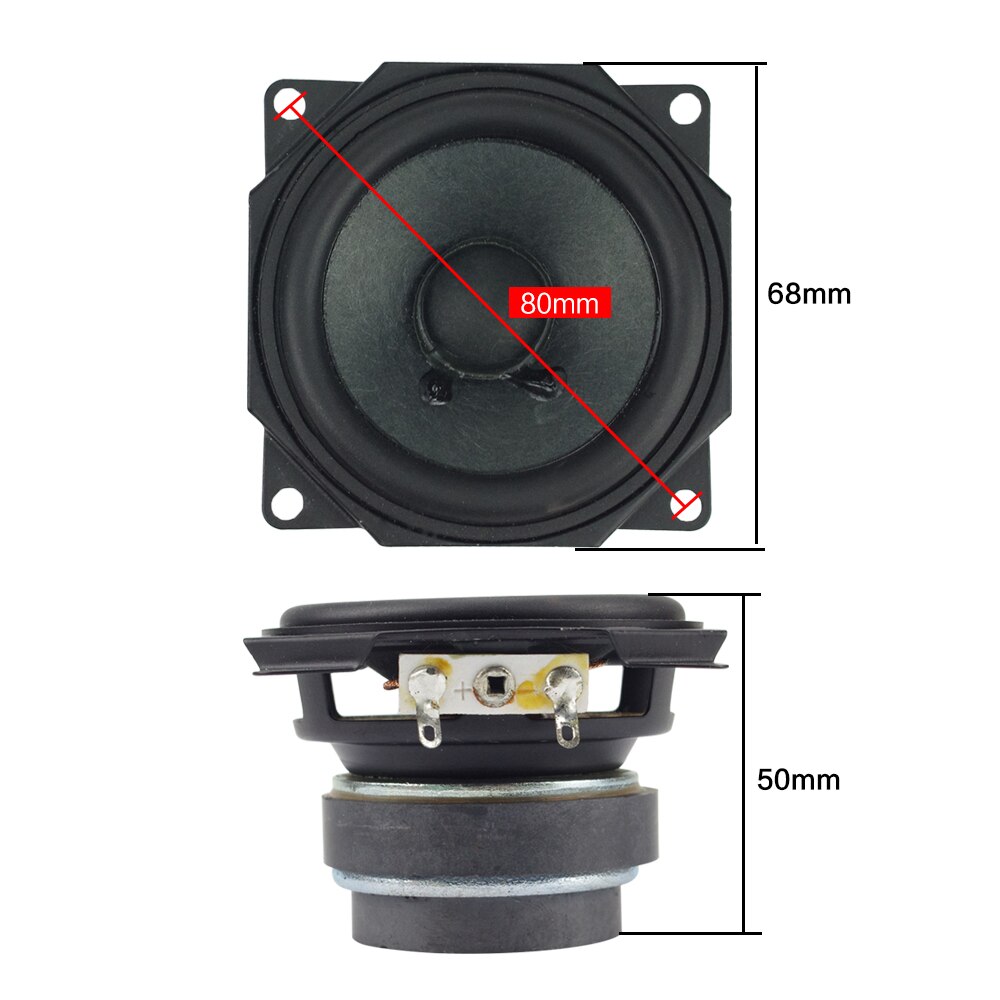 GHXAMP 2.5 Inch full range speaker unit speakers DIY Portable soundbox desktop frequency 6ohm 5w Rubber edge 62mm 2pcs