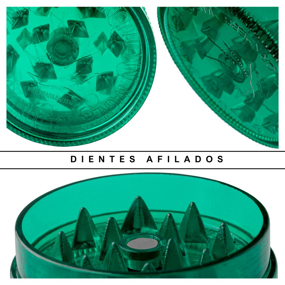 Hibron Grinder 2 Piezas. Molinillo de Hierbas. Grabado Hoja de marihuana.