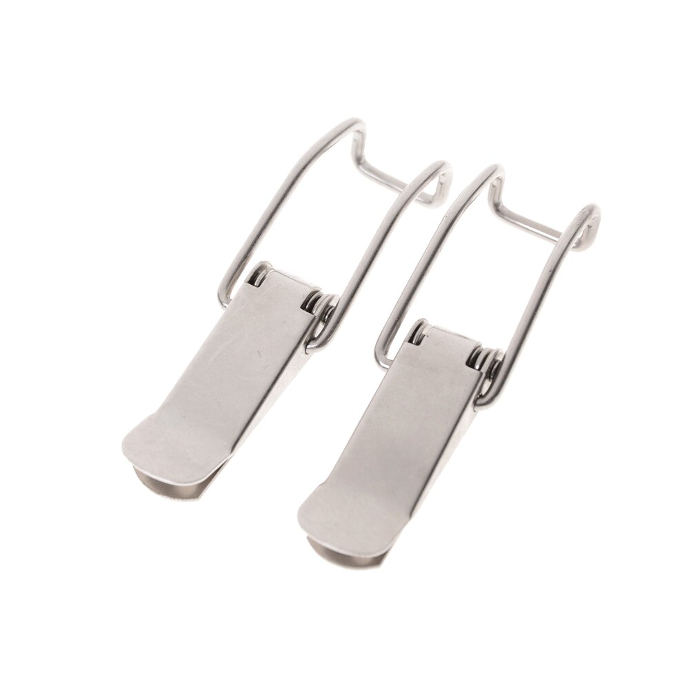 2PCS J115B Hardware Cabinet Boxes Spring Loaded Latch Catch Toggle 74*20 Iron Hasp For Sliding Door Simple Window Cabinet Hasps