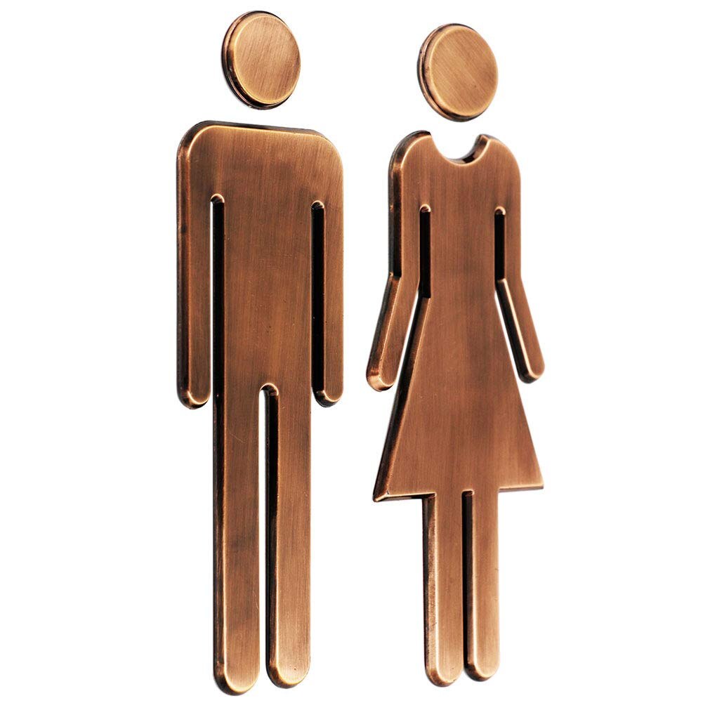 2 stks/set ABS Badkamer Teken Zelfklevende mannen vrouwen Wc Symbool ALI88