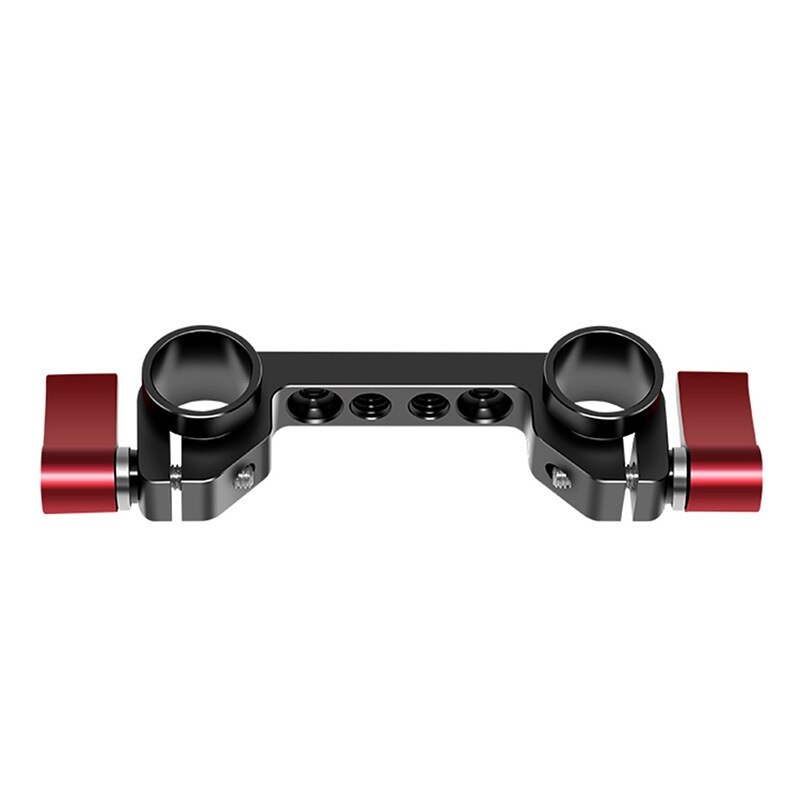 Rail Super léger de 15mm, avec filetage de 1/4 pouce à 10mm, pour appareil photo reflex numérique rouge et 15mm, serre-joint à Double trou de 15mm: Default Title