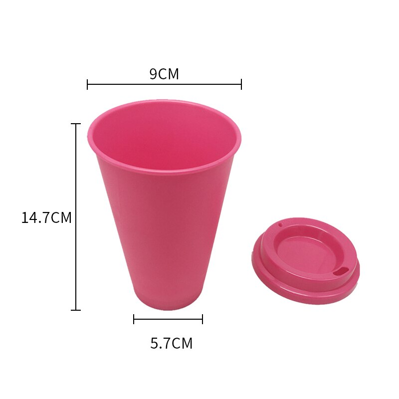 Tazas de café portátiles de viaje, 480ML, con tapas, para Picnic, turismo, bebidas, tazas de plástico, tazas a prueba de fugas, tazas para beber agua, triangulación de envíos: Default Title