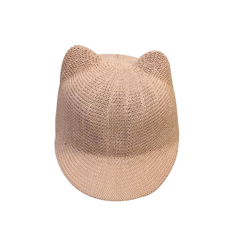 Casquette de paille pour bébé garçon et fille, chapeau de soleil d'été avec oreilles pour la plage, casquette de Baseball pour enfants, 1 pièce: Pink