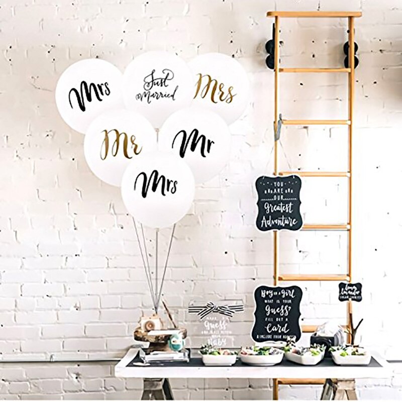 Mr & mrs sign confetti balloon wedding engagement sweetheart table top centerpiece bridal shower decoration place card