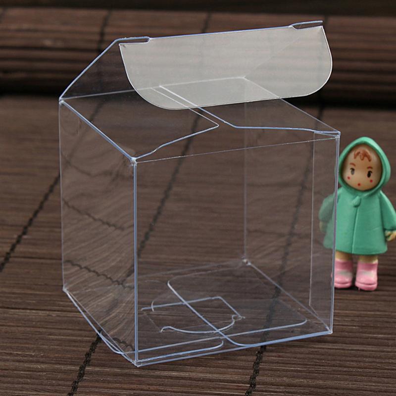 10/25Pcs 4X4X4Cm Clear Plastic Pvc Verpakking Transparante Candy Apple Box Voor Wedding Party Pvc Plastic Verpakking Doos