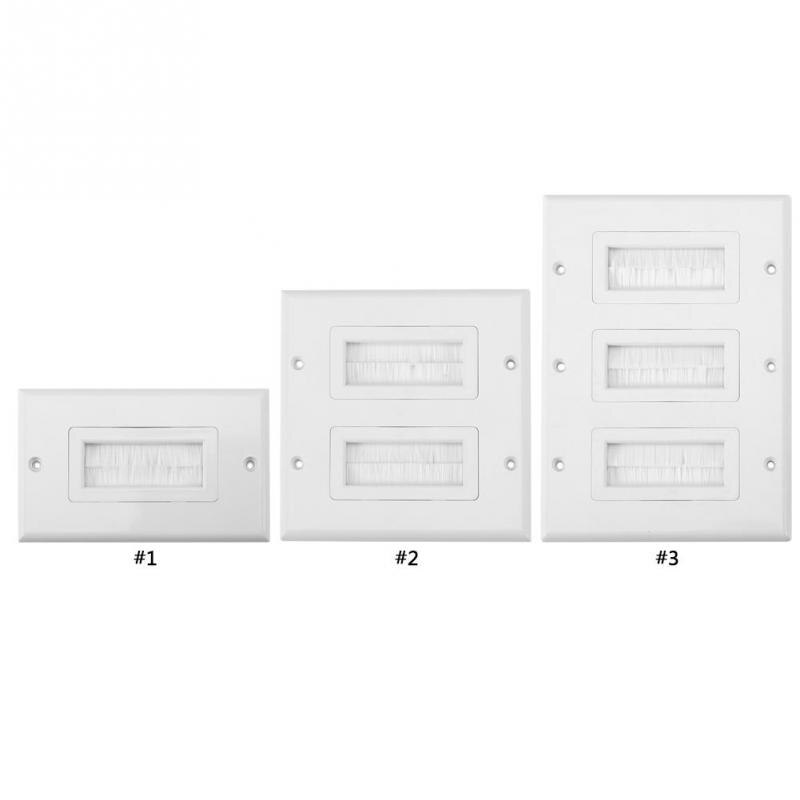 Placa de pared antipolvo para cepillos, Cable de montaje en pared, inserto de paso para cables de una sola banda, correa de acceso, enchufe de pared