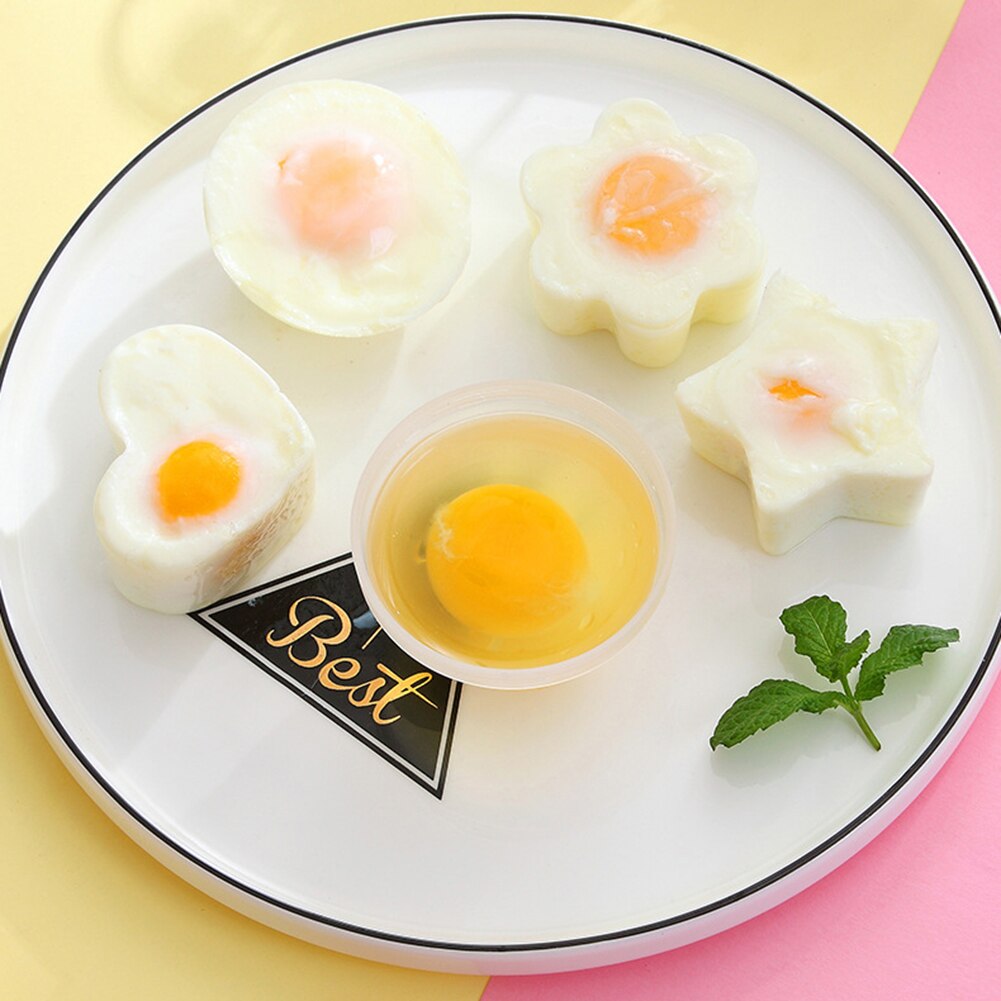 4Pcs Egg Poacher Star Heart Flower Shape Form Maker Steamer Cooking Cook Eggs Steam Tool Kitchen Tool