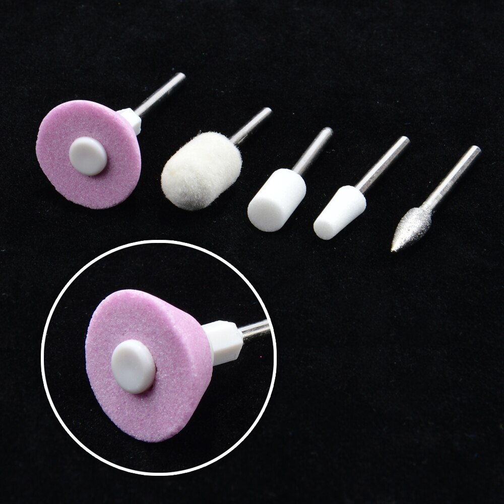 1 Set 5 Bits Electric Nail Drill For Machine Diamond Ceramic Milling Cutter Bits Cuticle Clean Rotary Manicure Pedicure Tool