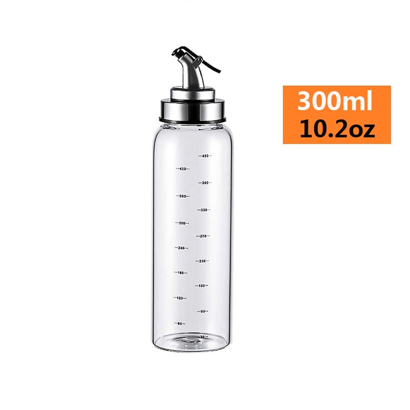 Olivenoljedispenser flaske lekkasjesikker oljesprøyte olje eddik cruet flaske med bpa gratis hell tut olje karaffel karaffel: 300ml 10.2oz